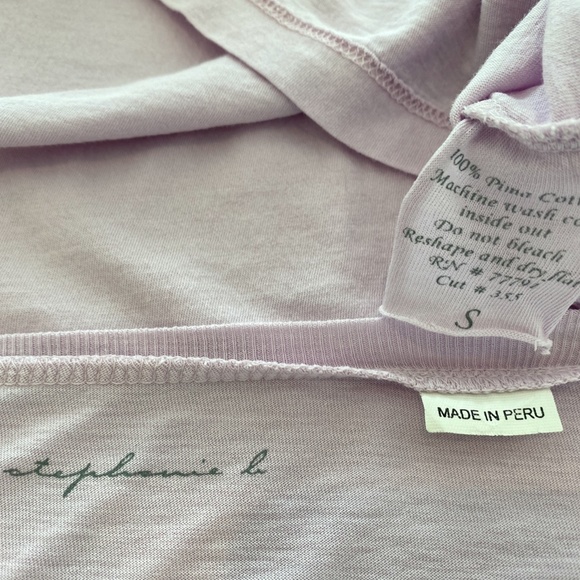 STEPHANIE B PIMA COTTON LAVENDER TSHIRT 0416 SMALL - Picture 10 of 10